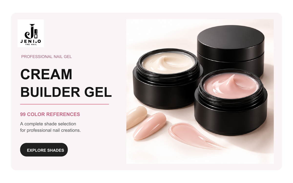 Cream Builder Gel listing cover with JENICO logo and cream gel jars